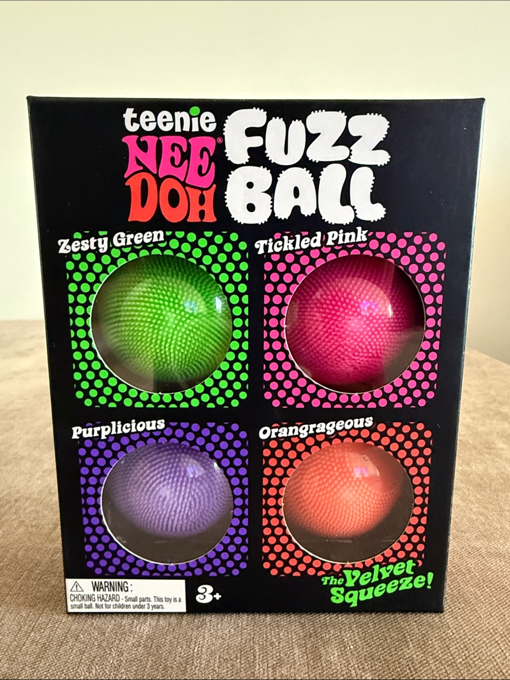 Teenie NEEDOH FUZZ BALL - Green, Pink, Purple, Orange Set